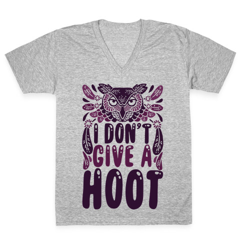 I Don't Give A Hoot V-Neck Tee Shirt