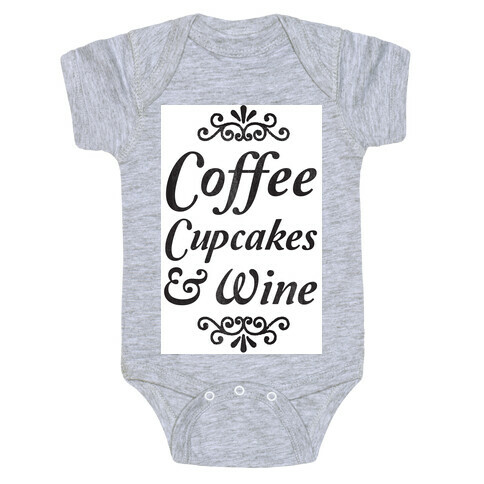 Coffee, Cupcakes & Wine Baby One-Piece