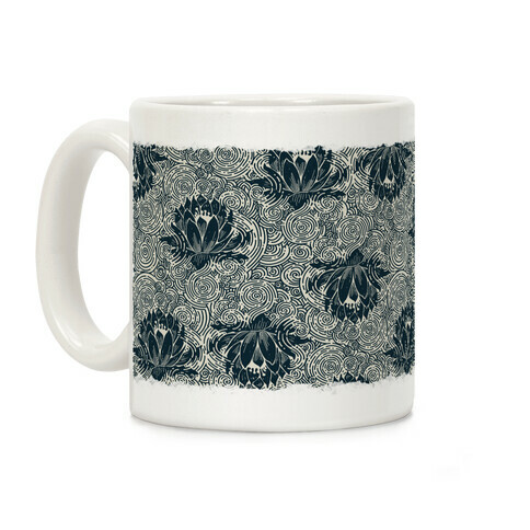 Lotus Flower Pattern Coffee Mug