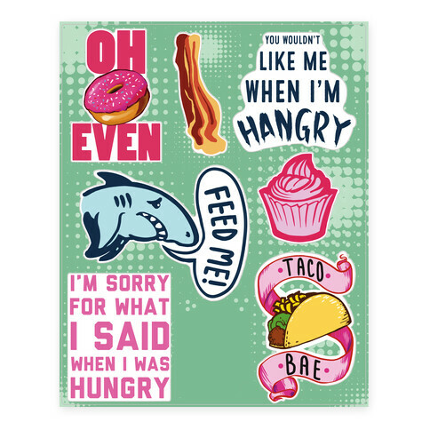 Hangry  Stickers and Decal Sheet