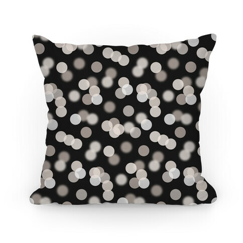 Black and White Glitter Bokeh Pattern Pillow