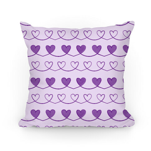 Purple Heart Doodle Pattern Pillow