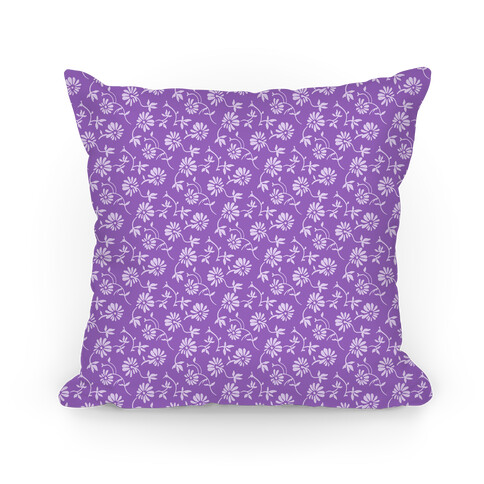 Pretty Little White and Purple Flowers Pattern Pillow