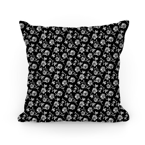 Pretty Little White and Aqua Flowers Pattern Pillow