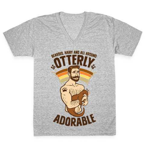 Bearded Hairy and All Around Otterly Adorable V-Neck Tee Shirt