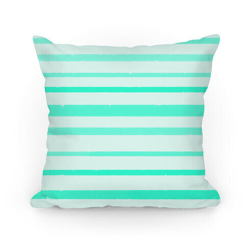 Teal Watercolor Stripe Pattern Pillow