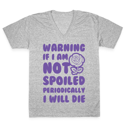 Warning If I Am Not Spoiled Periodically I Will Die V-Neck Tee Shirt