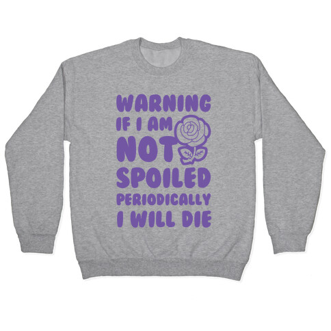 Warning If I Am Not Spoiled Periodically I Will Die Pullover