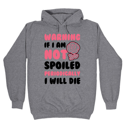 Warning If I Am Not Spoiled Periodically I Will Die Hooded Sweatshirt