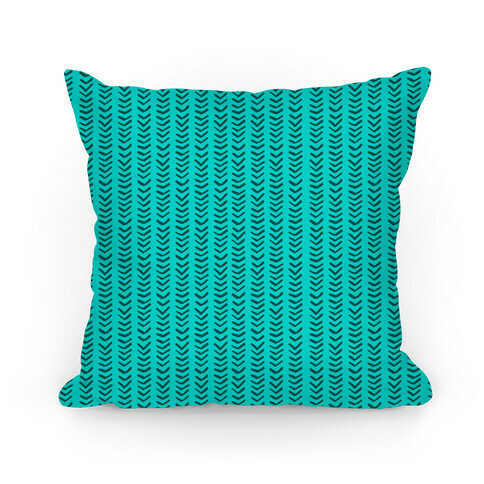 Mini Teal Chevron Pattern Pillow