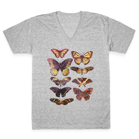 Butterfly Species V-Neck Tee Shirt