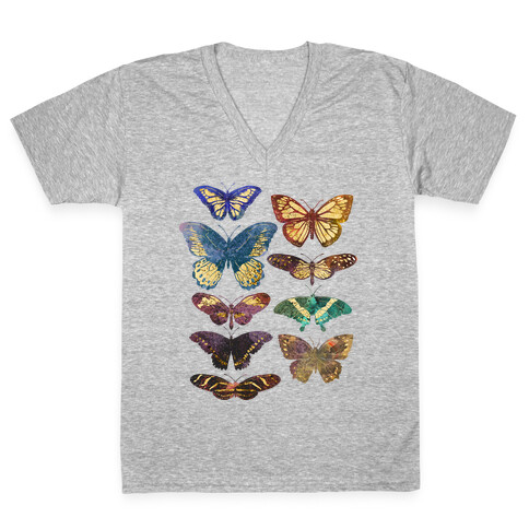 Butterfly Species V-Neck Tee Shirt