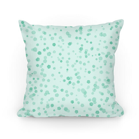 Teal Polka Dot Watercolor Pattern Pillow