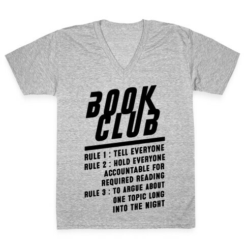 Book Club Rules V-Neck Tee Shirt