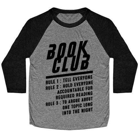 Book Club Rules Baseball Tee