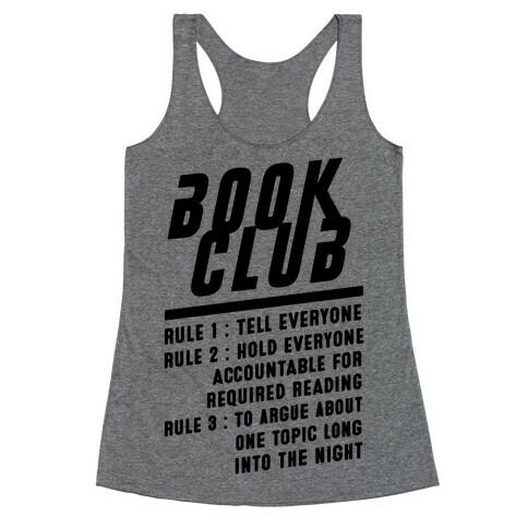 Book Club Rules Racerback Tank Top