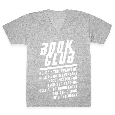 Book Club Rules V-Neck Tee Shirt