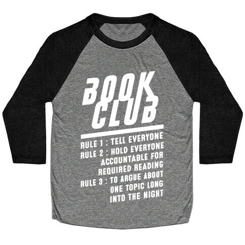 Book Club Rules Baseball Tee