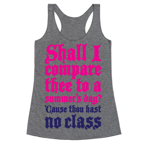 Shall I Compare Thee To A Summers Day? Racerback Tank Top