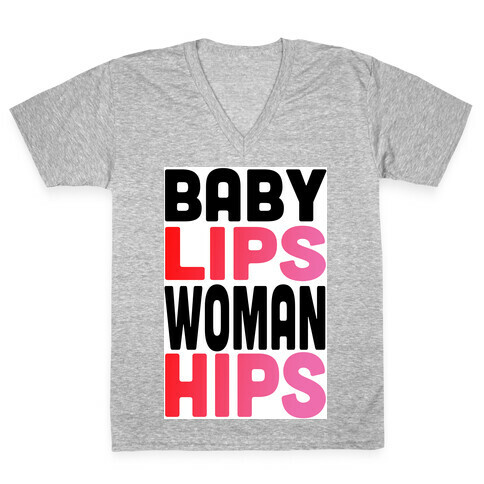 Baby Lips, Woman hips  V-Neck Tee Shirt