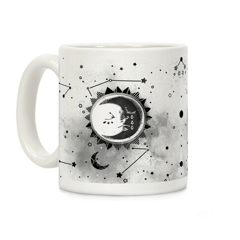 Sun and Moon Faces Coffee Mug