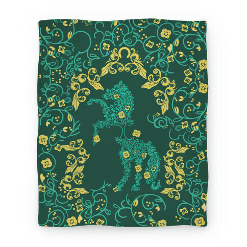 Equestrian Floral Pattern Blanket