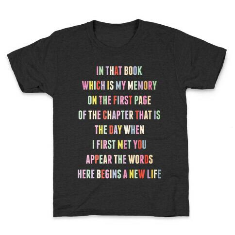 In That Book Which is My Memory Kids T-Shirt