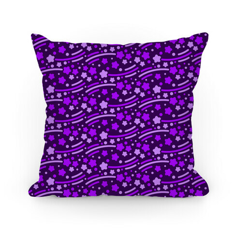 Purple Shooting Stars Pattern Pillow