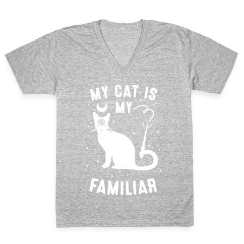 My Cat is My Familiar V-Neck Tee Shirt