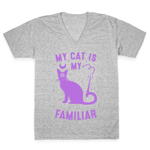 My Cat is My Familiar V-Neck Tee Shirt