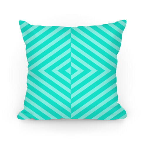 Teal Diagonal Stripe Pattern Pillow