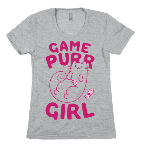 Game Purr Girl Womens T-Shirt
