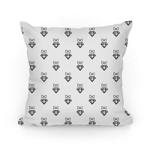 Black and White Bows and Diamonds Pattern Pillow