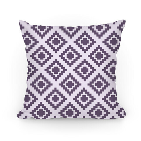 Purple Tribal Diamond Pattern Pillow