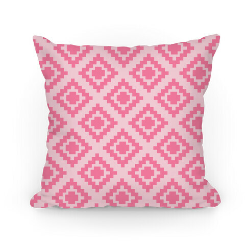 Pink Tribal Diamond Pattern Pillow