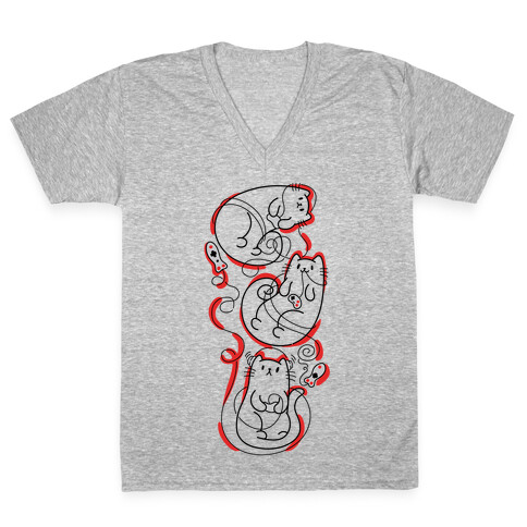 Gamer Cats V-Neck Tee Shirt