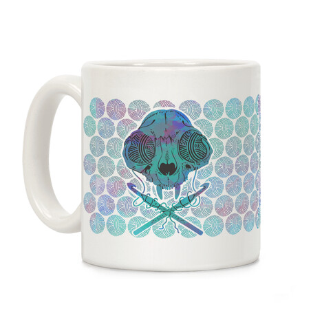 Cat Skull & Crochet Hooks Coffee Mug