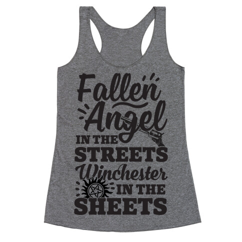 Fallen Angel In The Streets Winchester In The Sheets Racerback Tank Top