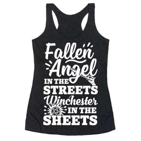 Fallen Angel In The Streets Winchester In The Sheets Racerback Tank Top