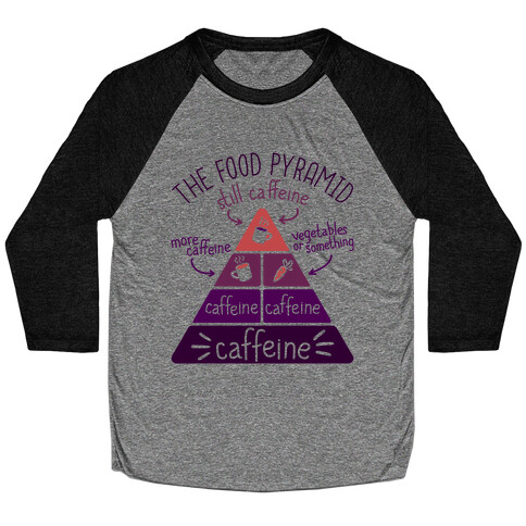 Coffee Food Pyramid Baseball Tee