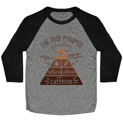 Coffee Food Pyramid Baseball Tee