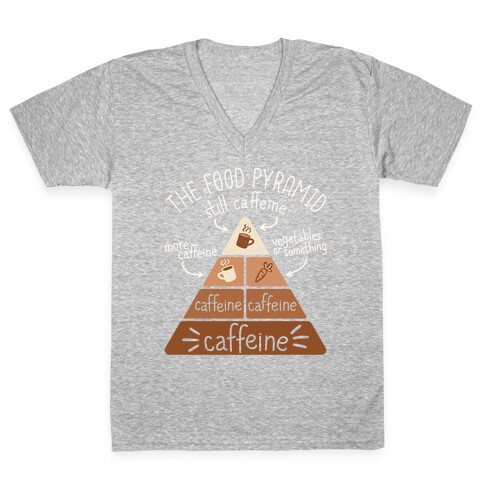 Coffee Food Pyramid V-Neck Tee Shirt