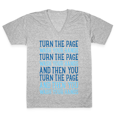 Turn The Page, Wash Your Hands V-Neck Tee Shirt