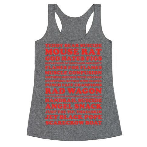Andy Dwyer Band Names Racerback Tank Top
