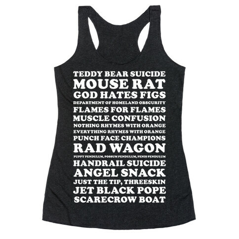 Andy Dwyer Band Names Racerback Tank Top
