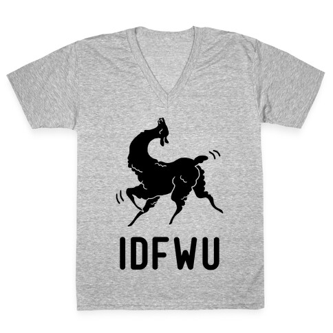 IDFWU Llama V-Neck Tee Shirt