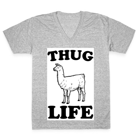 Thug Life Llama V-Neck Tee Shirt