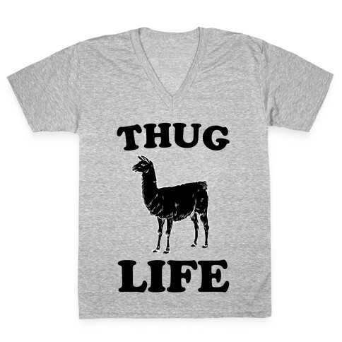 Thug Life Llama V-Neck Tee Shirt