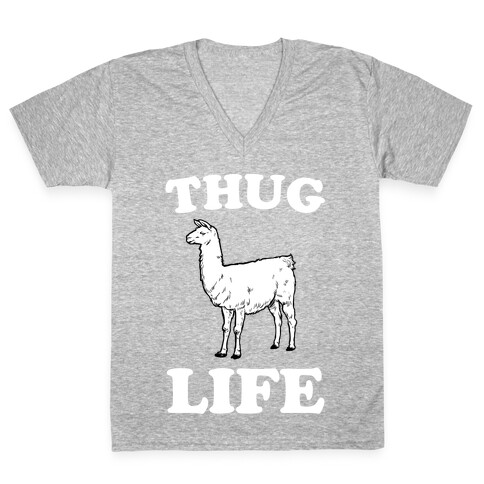 Thug Life Llama V-Neck Tee Shirt