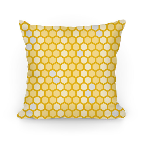 Yellow Geometric Honeycomb Pattern Pillow